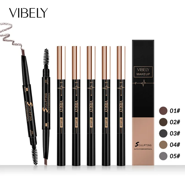 1pcs Double End Eyebrow Pencil Waterproof Gray Black Brown ...