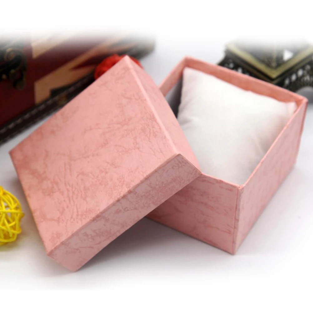 Прочная подарочная упаковка чехол для браслета браслет ювелирные изделия Роскошная коробочка для часов 8,8x8x5,5 см - Цвет: pink