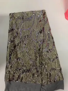

African Lace Fabric 2019 High Quality Lace Fabric French Sequins Net Cord Tulle Fabrics Nigerian Laces For Wedding Dress