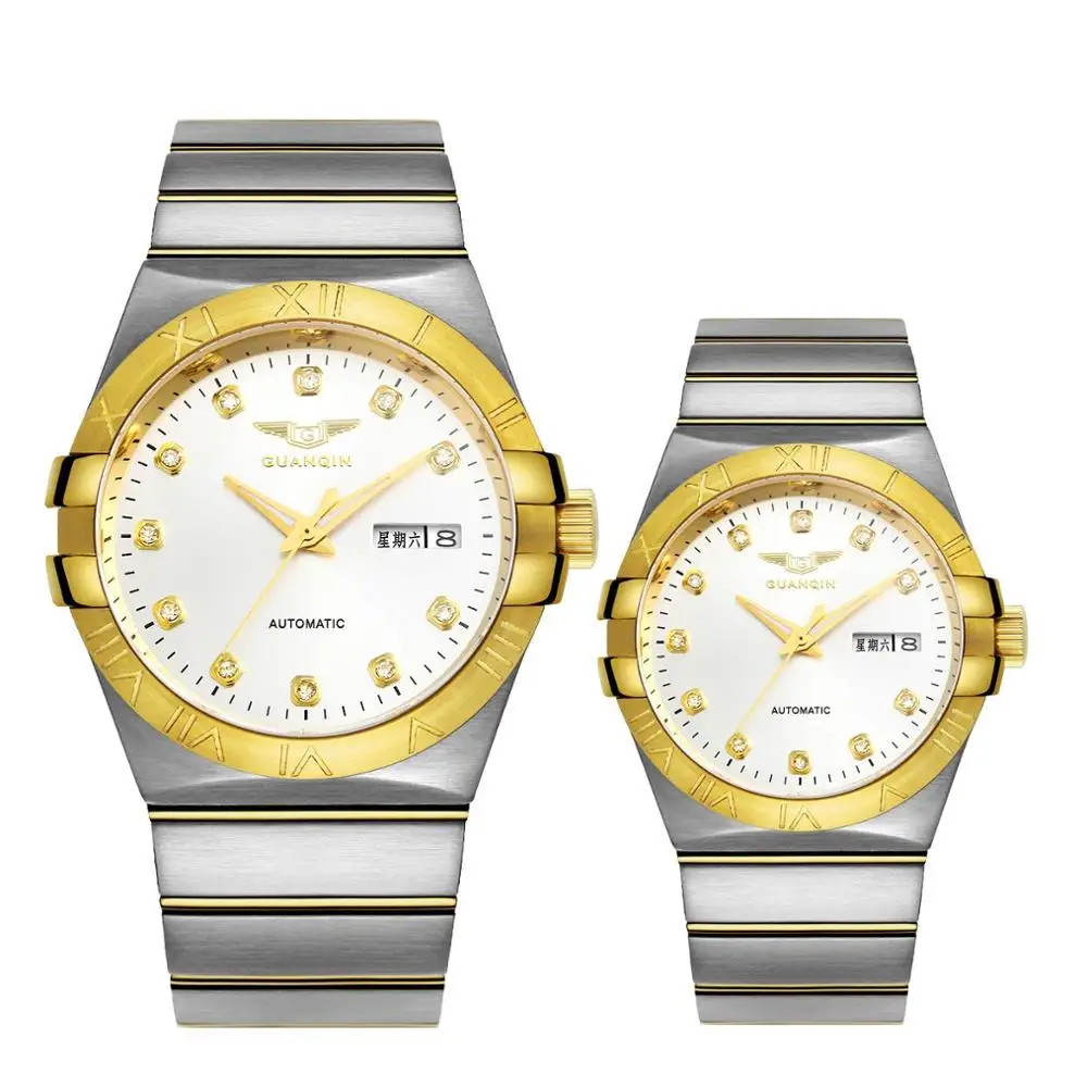 GUANQIN мужские часы Топ бренд класса люкс автоматические водонепроницаемые механические наручные часы в деловом стиле для мужчин Топ movment Relogio Masculino - Цвет: WJW