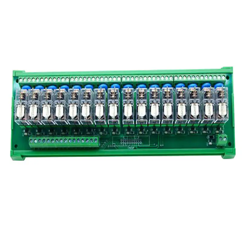 

16 Channel 1 SPDT DIN Rail Mount OMRON G2R 24V 16A DC/AC Interface Relay Module
