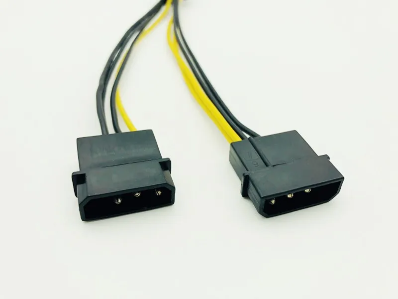 Durable Dual 4P to 8P Graphics Card Power Cable Dual 4Pin to 8Pin Video Card Power Supply D Port Graphics Card Cables for Mining