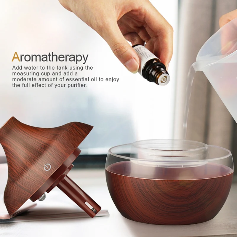 Usb 300Ml Aroma Humidifier Aromatherapy Wood Grain 7 Color Led Lights Electric Aromatherapy Essential Oil Aroma Diffuser