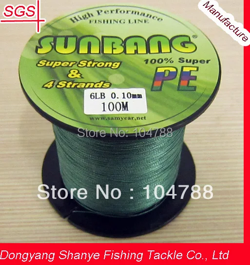 8 / 10LB 3 Strands 100 M пэ коса для рыбалки линия- SUNBANG