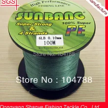 8 / 10LB 3 Strands 100 M пэ коса для рыбалки линия- SUNBANG