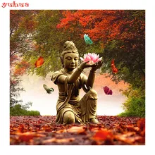 Full Square Diamond 5D DIY Diamond Painting Photo Custom religion Buddha 3D Embroidery Cross Stitch Mosaic Decor