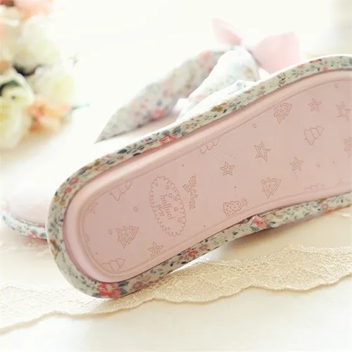 TX1010bow floral slipper (4)
