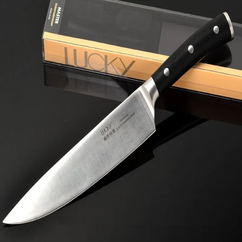 

Gyuto Knife Germany 1.4116 Steel Blade Non-stick Meat/Fish/Chicken/Beef Cutter Home/Restaurant Kitchen Chef Knife POM Handle 35