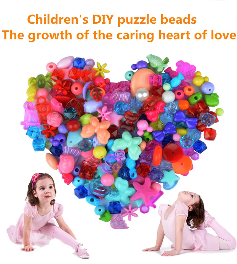 DIY цепочки и ожерелья Браслет 1 компл. Детская бусины для мозаики Комплект многоцветный детский сад творческий головоломки 3D бусины