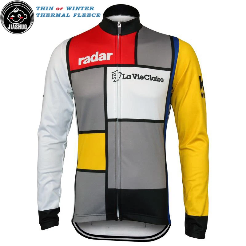 

Retro Classical Winter Thermal Fleece or Thin New Road Mountain Team Long pro Cycling Jersey / Cycling Clothing JIASHUO