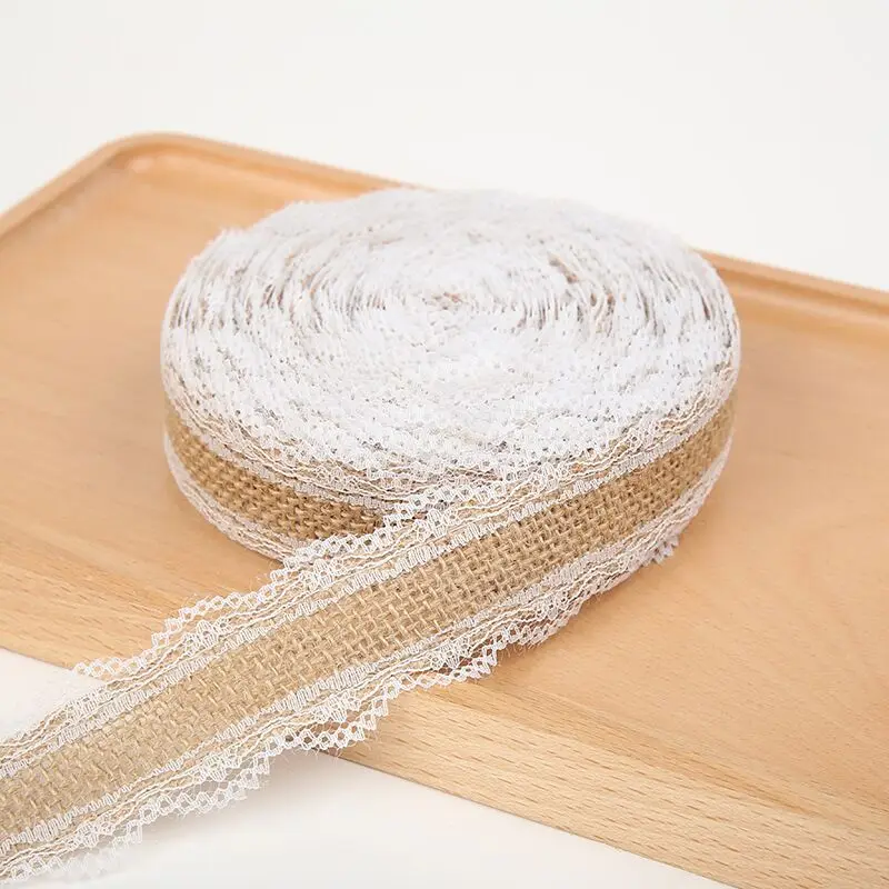 Лента из натурального джута 2 5 см м|Кружево| |