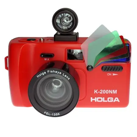 Holga K200NM/FEL/FV+ Рыбий глаз FEL-135K и рыбий глаз видоискатель Набор Ломо K-200NM Пленочный Фотоаппарат-красный