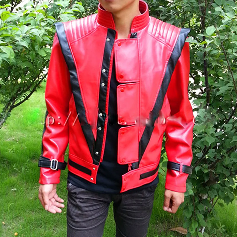 Red Leather Coat Michael Jackson Mj Thriller Mtv White Michael Jackson Jacket Cosplay Costumes Custom Made Cos Costume Buy At The Price Of 65 52 In Aliexpress Com Imall Com