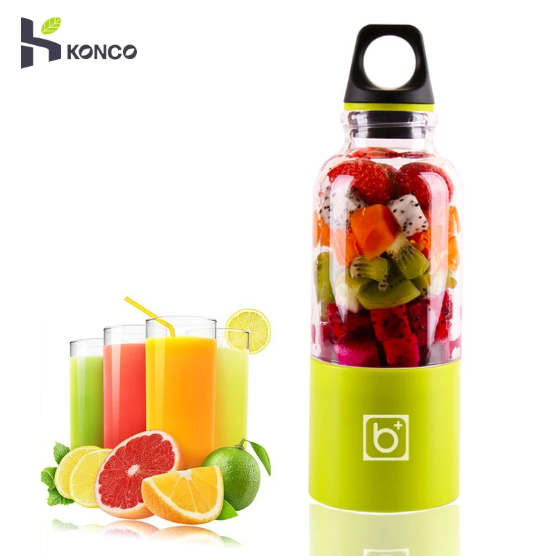 

USB Portable Fruit Blender, 550ml Personal Vegetable Juicer Cup with 2600mAh Rechargeable Battery, Electric Mixer Machine