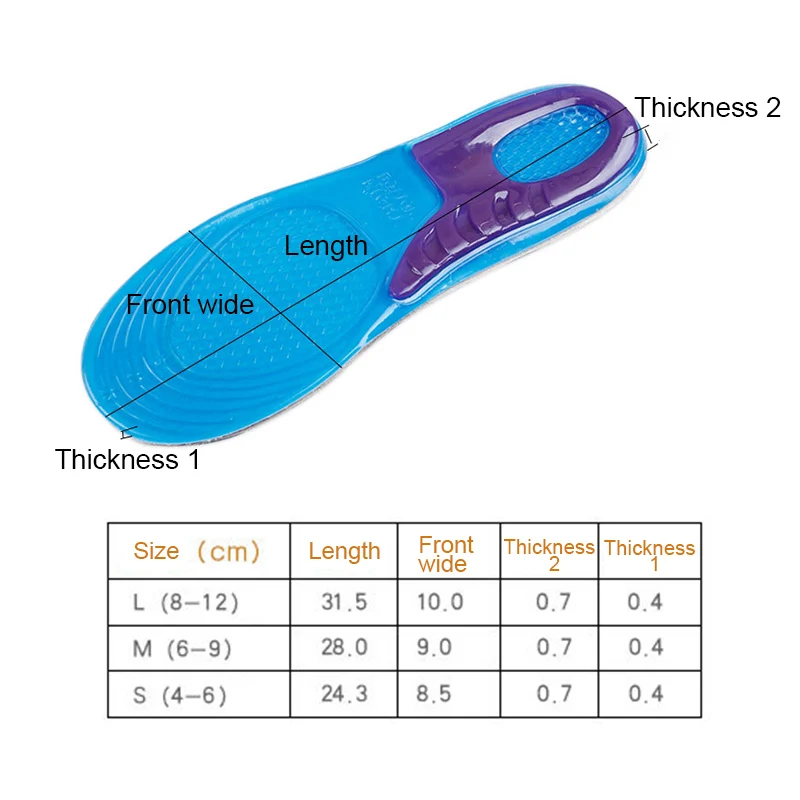 Гелевые стельки унисекс, ортопедические, для супинания, массажные, силиконовые, противоскользящие, гелевые, мягкие, для бега, спортивные стельки, амортизирующие стельки