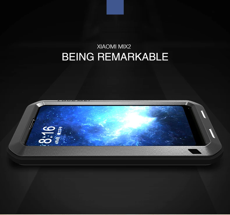 

LOVE MEI Metal Waterproof Case For Xiaomi Mi Mix 2s Shockproof Cover Xiaomi MIX2 Case Aluminum cover