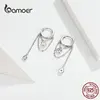 bamoer Waterdrop Round Geometric Chain Dangle Earrings for Women Sterling Silver Female Fashion Jewelry Orecchini SCE638 ► Photo 2/6