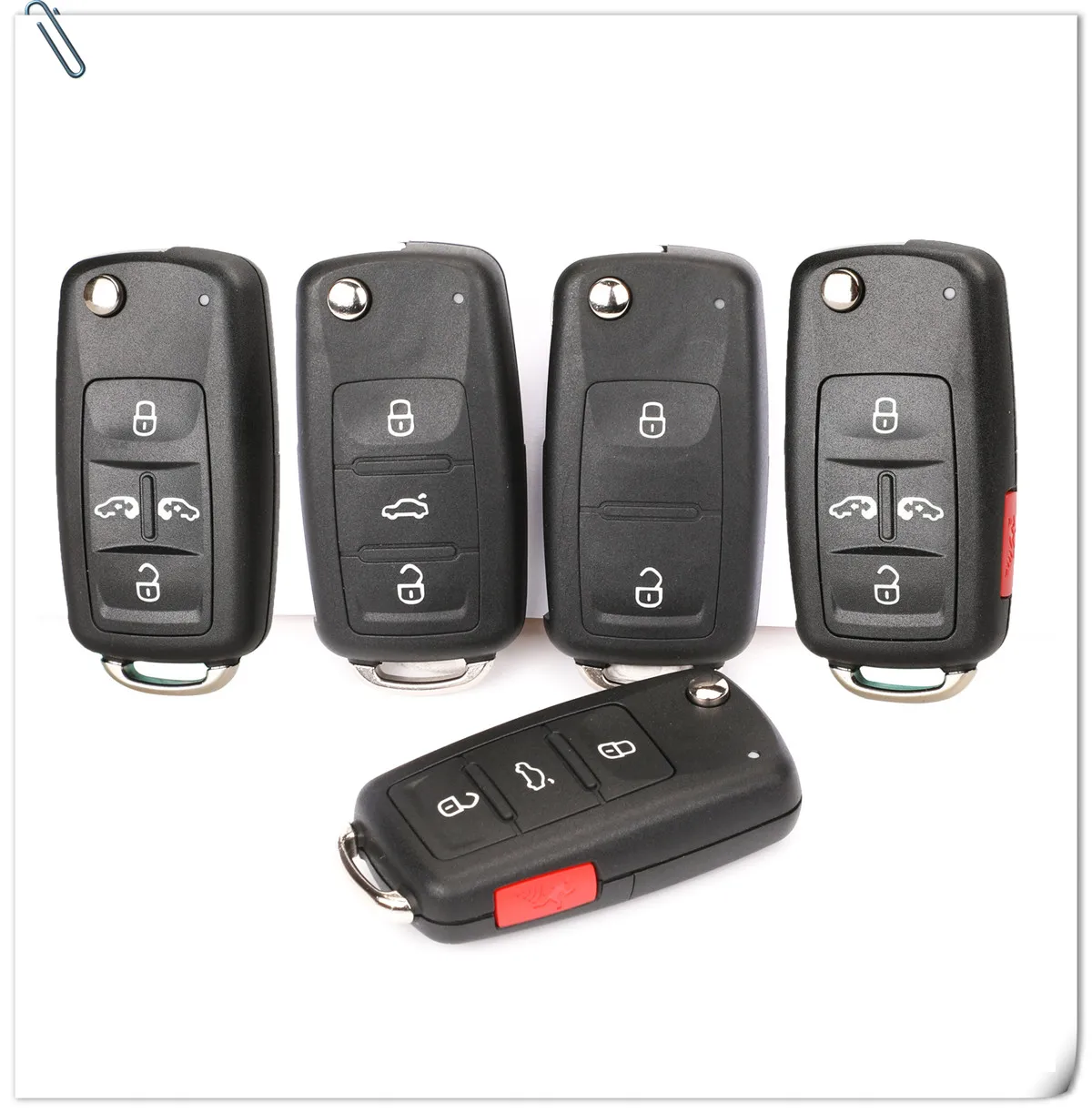 Keyforkess 30pcs Chiave Borsette per VW Tiguan Golf Sagitar Polo MK6 Touareg Remote 2/3/4 Button vibrazione Pieghevole Della Copertura Della Cassa Fob (202AD) - HTB1o4H6abr1gK0jSZR0q6zP8XXag