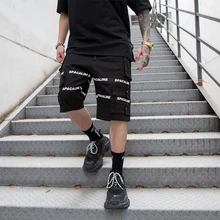 Боковые ленты мульти накладные карманы мешковатые шорты Уличная Летняя мужская хип хоп повседневные короткие брюки мужские шорты