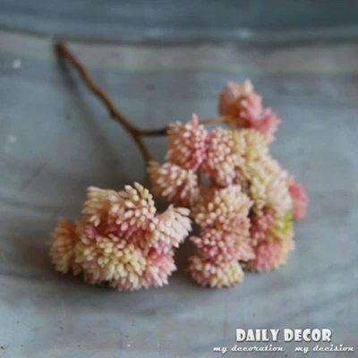 Высокая имитация мини размер мягкий силиконовый искусственный РИС СЕМЕНА суккулентов поддельные Настоящее прикосновение Абердин фрукты зеленые растения - Цвет: light pink