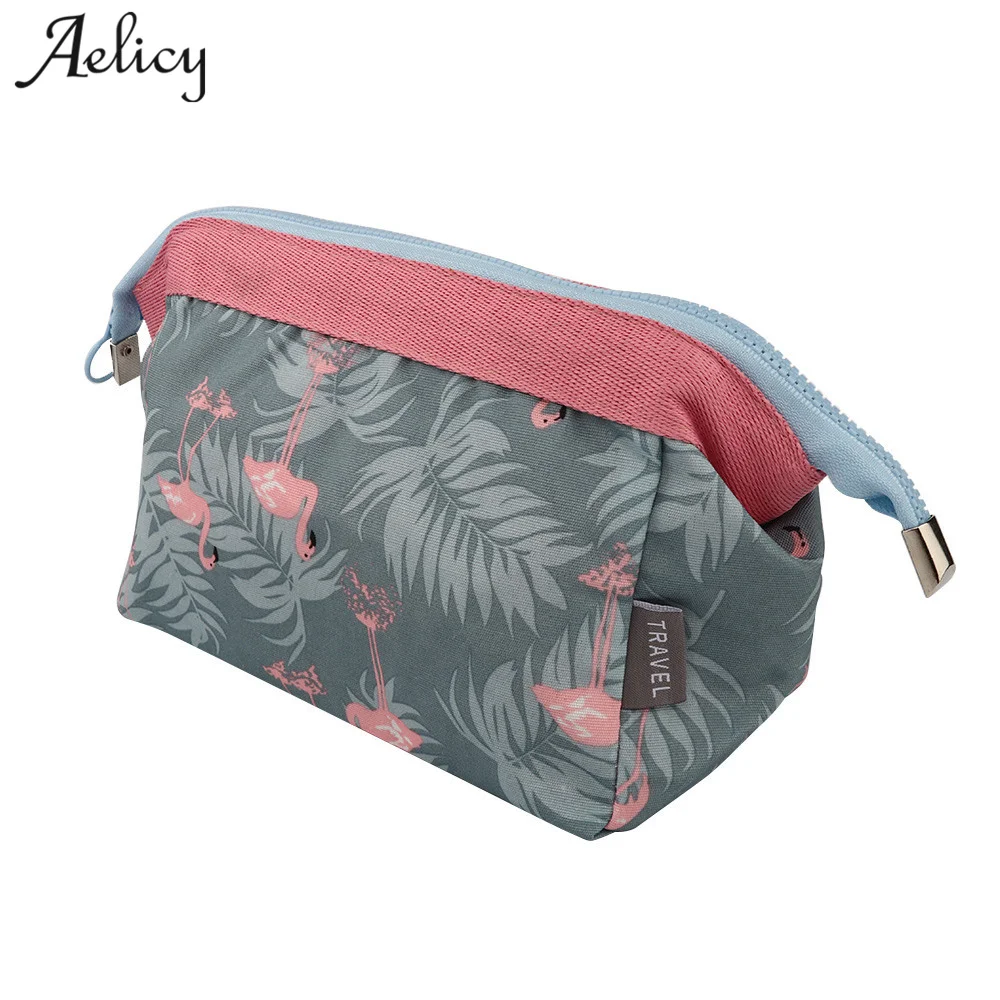 

Aelicy Canvas Travel Floral Printed Women Makeup Bags Portable Travel Make Up Pouch High Quality Female Zipper Cosmetics Bag L