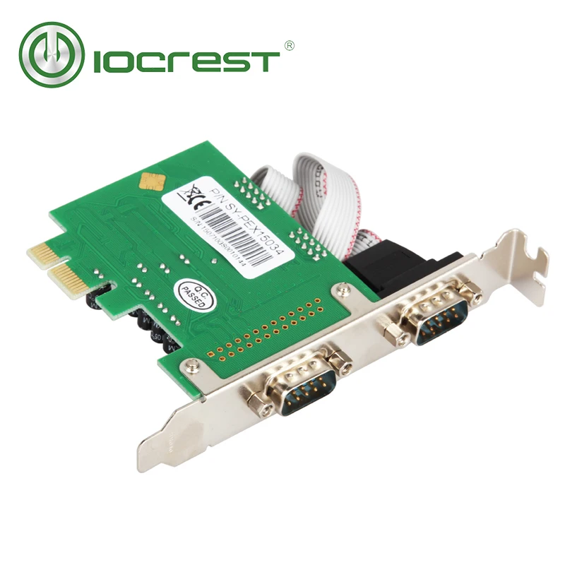 IOCREST мощьip MCS9922 чип PCI Express 2 порта мульти Последовательный rs232 db9 com карта PCI-e двойной порт I/O контроллер карты