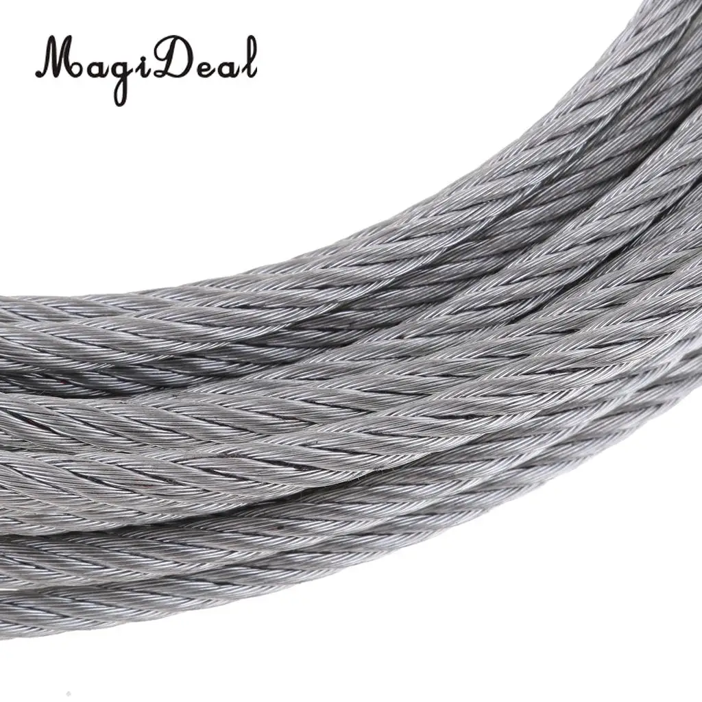 MagiDeal Durable Marine Boat Trailer Wire Rope Winch Cable Galvanized with Heavy Duty Hook 5mm x 10m Canoe Kayak Boat ATV Jet