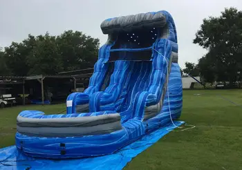 Online PVC Inflatable Water Slide With Pool Inflatable Slide Include Blower