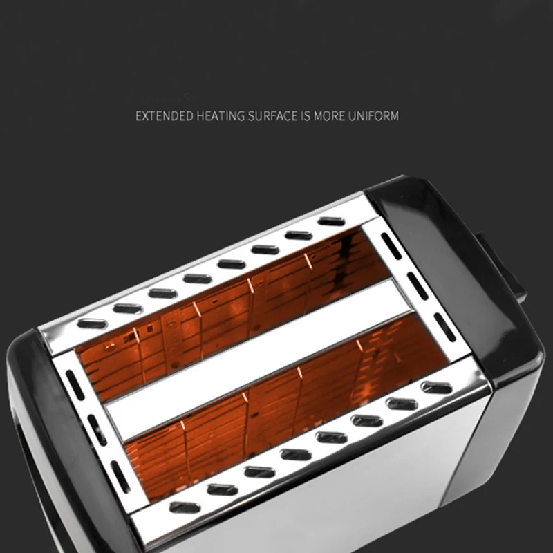 Автоматический тостер, тостер с 2х широкими прорезями для до 4х дисков, 6х шелковых ступеней с горячим рулоном для Круассанов, бубликов, ЕС