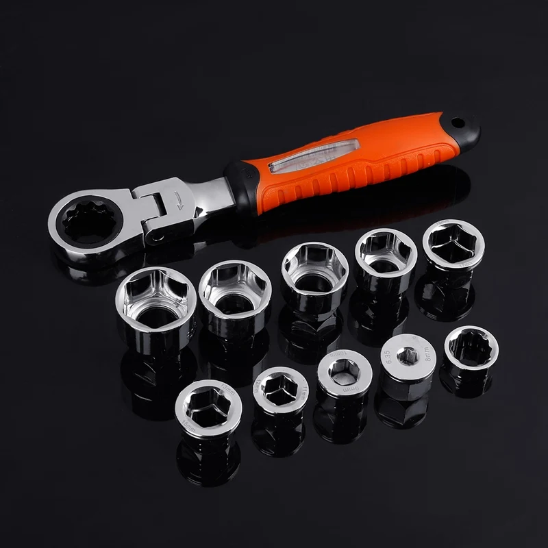 

16IN1 Multifunctional Activity Ratchet Torque Wrench Set 6.35-24mm Socket Adapter Key Ratchet Spanner Set Of Keys car tools