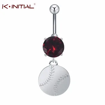 10Pcs New Circles Ziecon Ball Pendant Belly Ring women Fashion Red Zircon Navel Body Piercing Body Jewelry Wholesale Gift