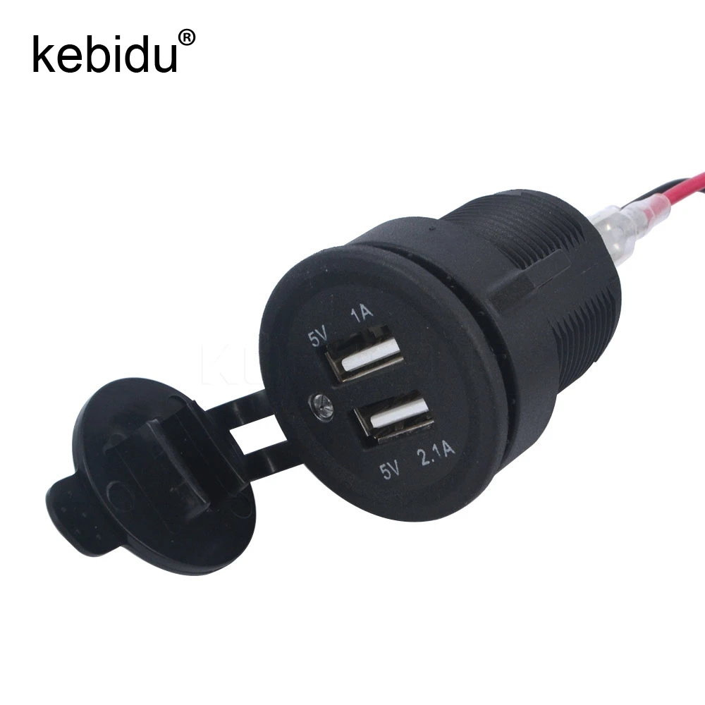 

Waterproof 12V Dual USB Car Motorcycle Cigarette Lighter Socket Splitter Charger Power Adapter Outlet Power Mobile Phone Charger