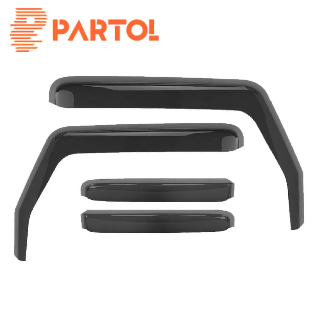 

Partol ABS Side Window Deflectors Accessories For Jeep wrangler JK 2007-2018 Sun Shade Visor