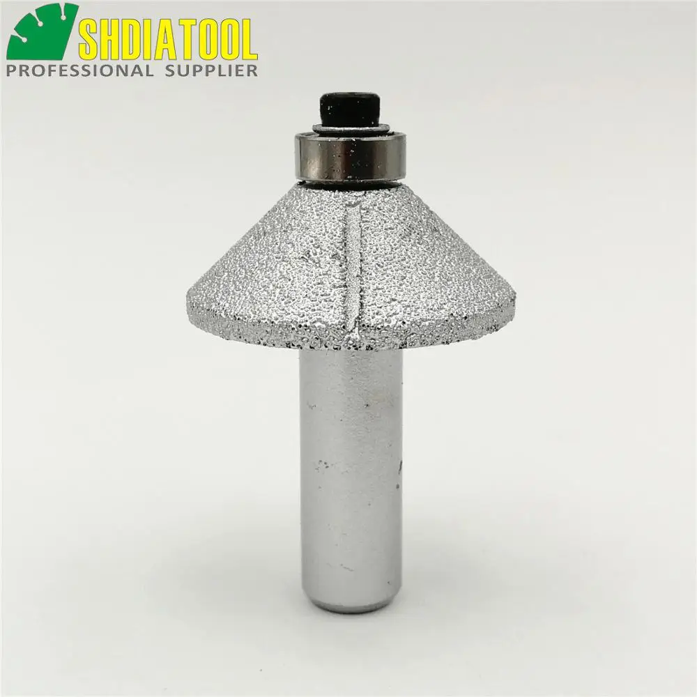 Cone Type Brazed diamond router bits with 1/2" shank for slab edge profile,  Router cutter for stone