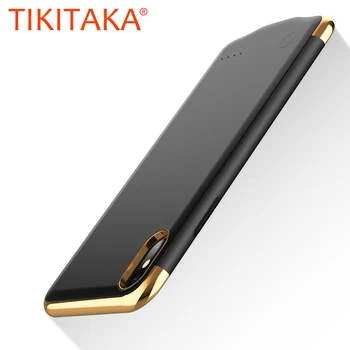 

3in1 Ultra Thin Battery Charger Case for iphone X Xs 6 6S 7 8 Plus Power Bank Battery Case Coque Plating Metal Texture Cover