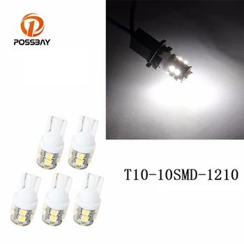 

POSSBAY High Brightness T10 10 SMD 1210 Bulbs Car LED White Light fit Universal 12 V Auto External Light Sourcing