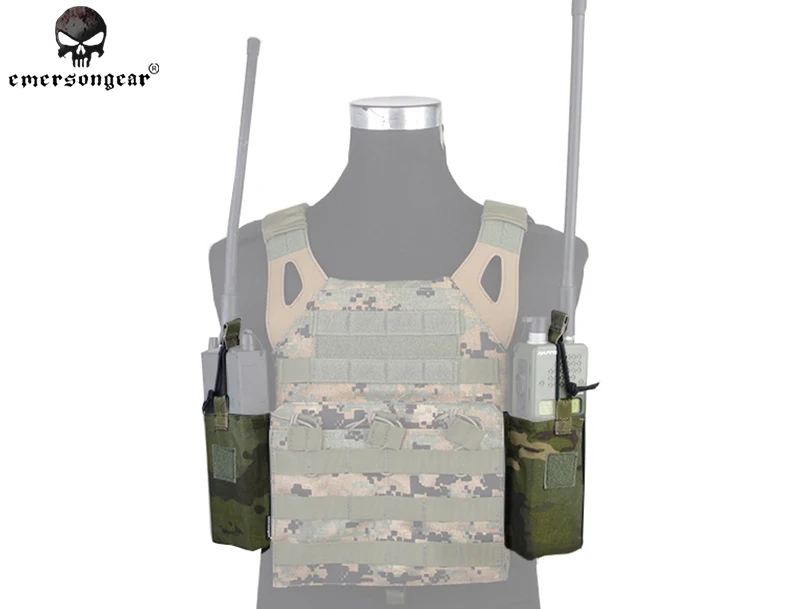 

Emersongear MOLLE JPC MBITR Radio Pouch Set utility military double sub bag EM8333 Multicam Foliage Green