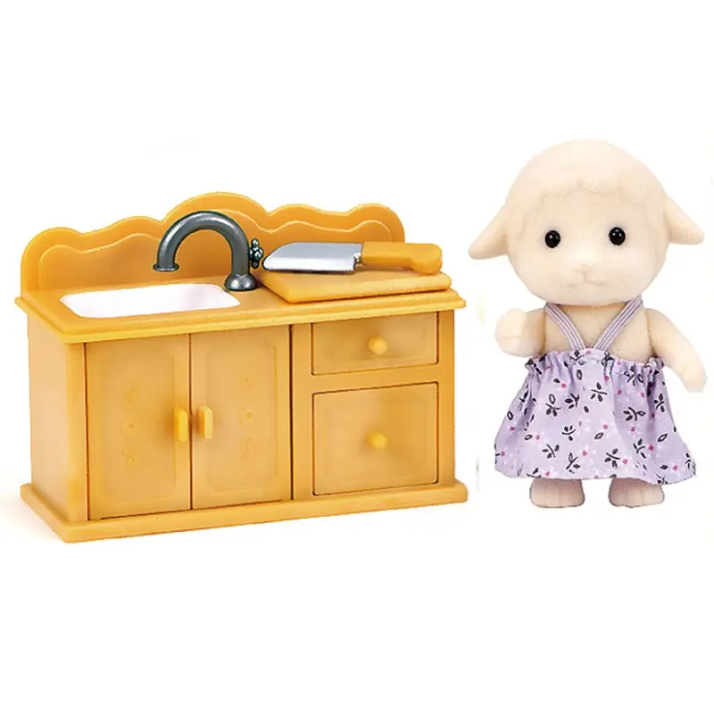 Sylvanian Families кукольный домик мебель аксессуары игрушки куклы овец сестер и раковина et New#18128