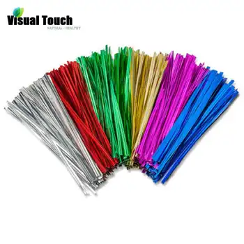 

Visual Touch 100PCS Pack Metallic Twist Ties Wire For Candy Bag Lollipop Package Cake Pops Sealing Cello Bread Coffee Bags