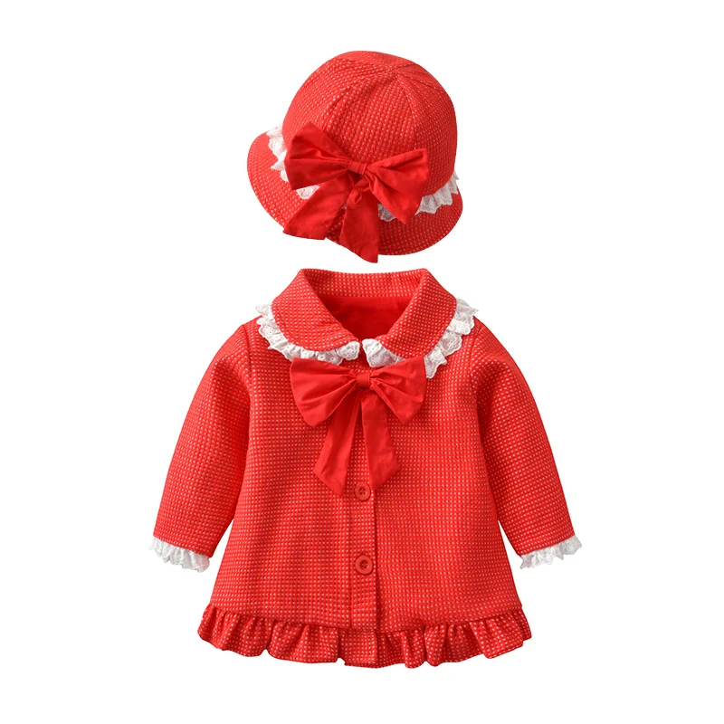 

New Christmas Red Clothes Set Autumn Winter Girl Coat Infant Newborn Baby Girls Thick Warm Cotton Jacket For New Year Costumes