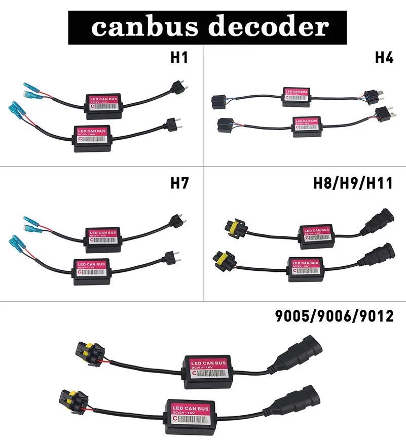 OXILAM 2x ошибок Canbus декодер для автомобиля светодиодные фары аксессуары H1 H4/9003 H7 H11 H8 H9 9012 9005/HB3 9006/HB4 9007