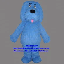 Синяя длинная меховая плюшевая собака Пудель кокер спаниель малтеседог маскарадный костюм Взрослый барабанный бизнес, причудливый высокого класса zx915