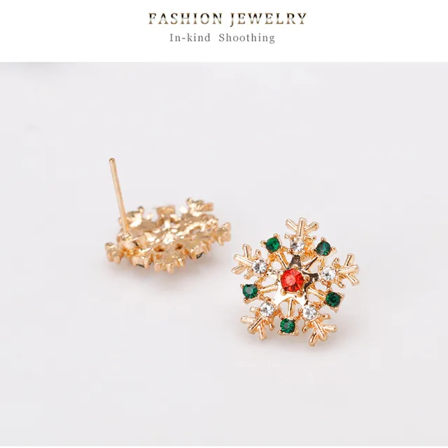 Women’s Zinc Alloy Snowflake Stud Earrings