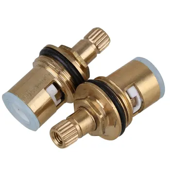 

Gold Faucet Ceramic Disc Cartridge Valve Core 8.2mm Clockwise Hot Cold Water Replacement Pack of 2 43x22MM