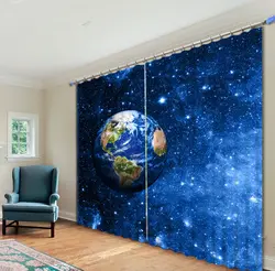 Планета и звездное небо 3D плотные роскошные шторы для гостиная постельные принадлежности комнаты гобелены стены ковры шторы Cotinas para sala