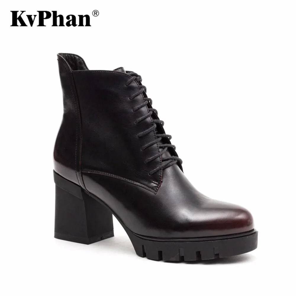 

KvPhan Women high heels boots Polishing Genuine Leather Big size 35-41 High quality brand Party Shoe for woman Free shipping