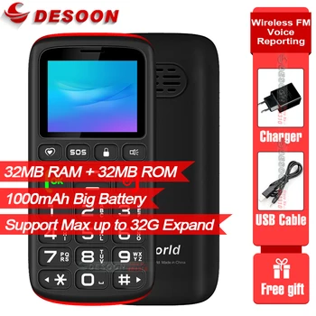 

VKWORLD Z3 Button Mobile Pone 2G 1.77" Russian&English keyboard Refurbished Dual Sim FM radio bluetooth loud speake 1000mAh