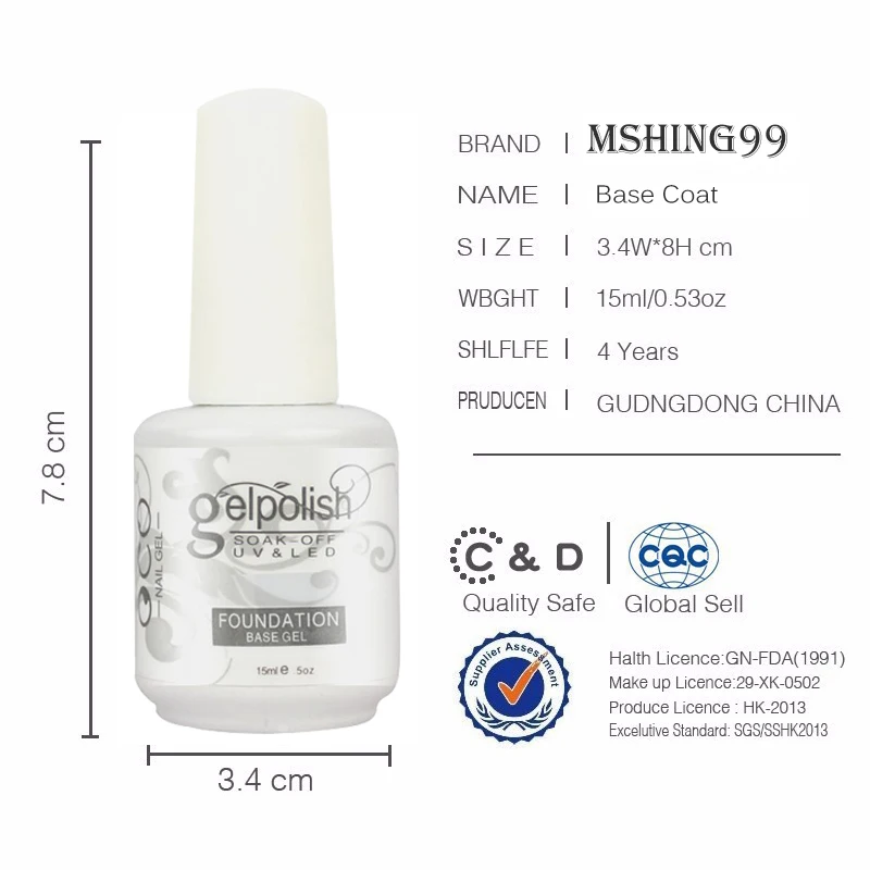 Mshing99 15 мл УФ-гель для ногтей 102 цветов лак блестящая основа верхнее покрытие ногтей лак vernis полуперманентный УФ-гель лак