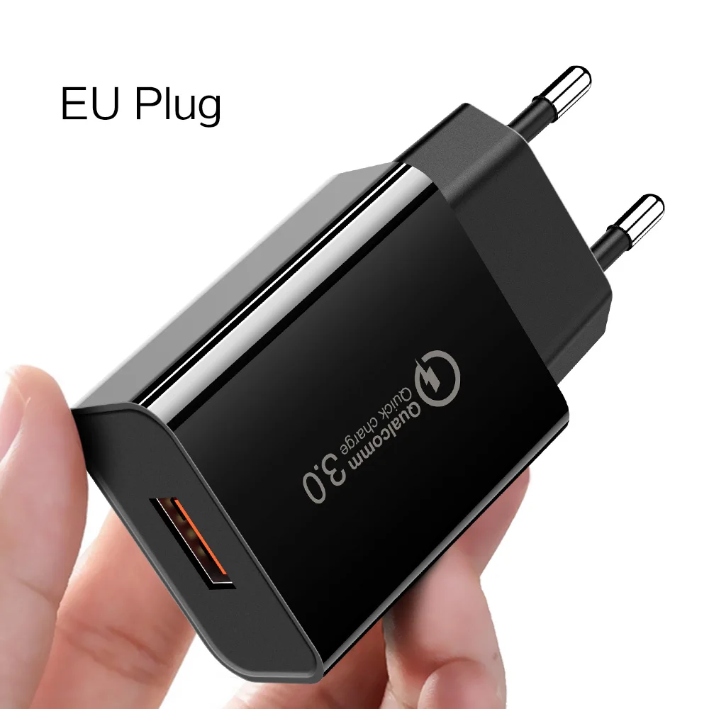 EU US Plug QC 3,0 USB быстрое зарядное устройство настенное usb зарядное устройство Быстрая зарядной адаптер для iPhone samsung Xiaomi huawei Универсальный - Тип штекера: Black EU Plug