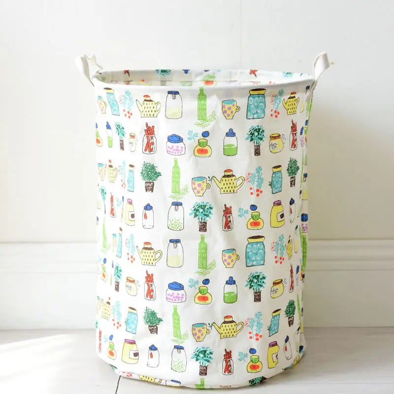 

35*45cm Folding Laundry Basket Storage Barrel Cotton Linen Dirty Clothes Basket Toy Bra Sock Storage Basket/Bucket